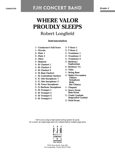 Where Valor Proudly Sleeps: Score