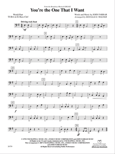 You're the One That I Want: (wp) E-flat Tuba B.C.