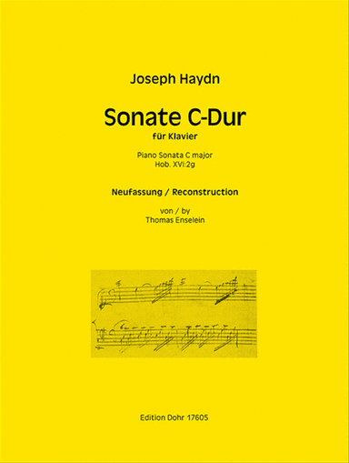 Sonate C-Dur Hob. XVI: 2g -Neufassung anhand des überlieferten Incipit in Haydns Entwurf-Katalog-