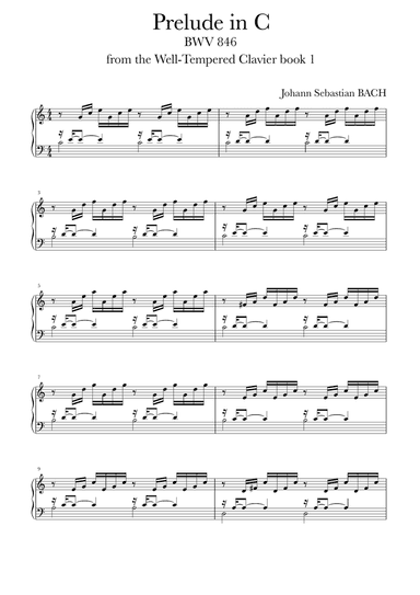 Prelude in C with harmony exercise.
