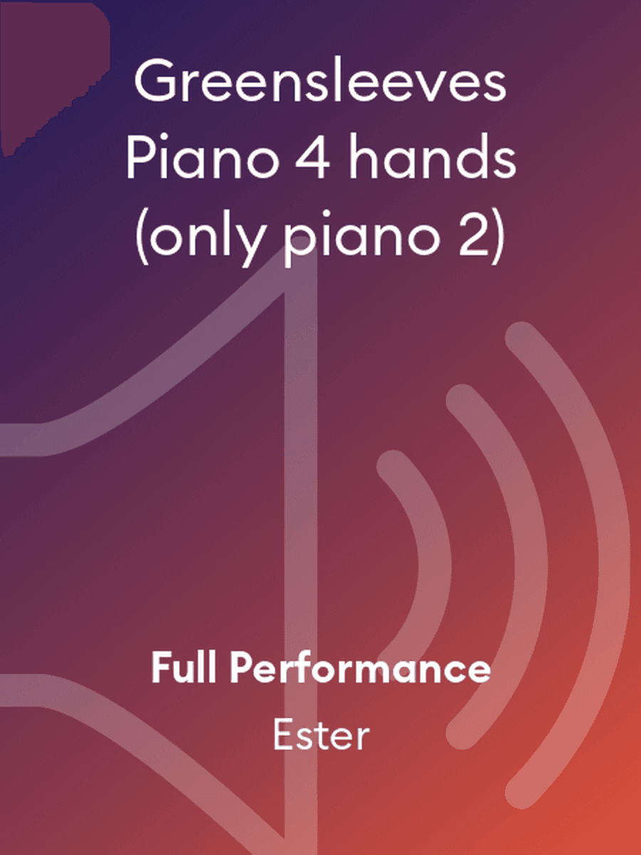 Greensleeves Piano 4 hands (only piano 2)