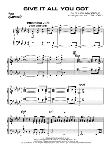 Give It All You Got: Piano Accompaniment