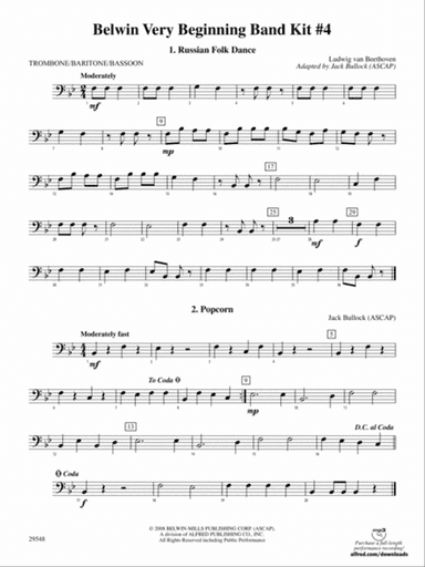 Belwin Very Beginning Band Kit #4: 1st Trombone