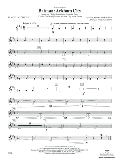 Batman: Arkham City, Selections from: E-flat Alto Saxophone
