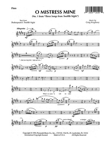 O Mistress Mine