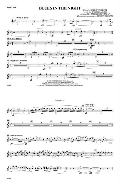 Blues in the Night: 1st F Horn