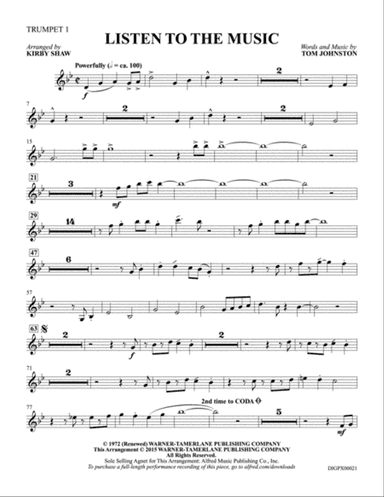 Listen to the Music: Trumpet 1