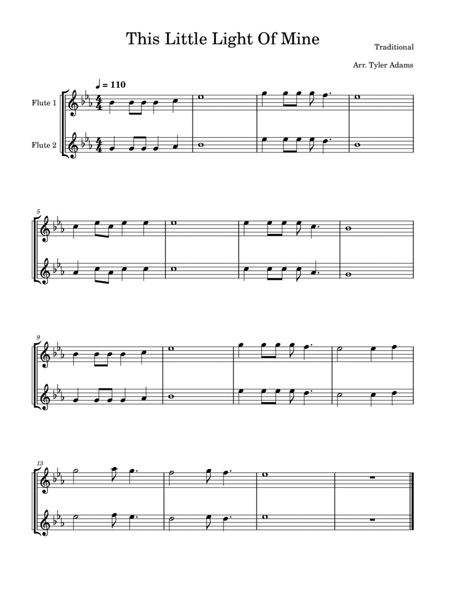 This Little Light Of Mine (Easy Flute Duet)