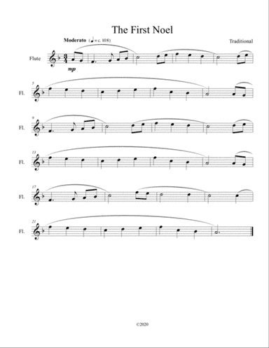 The First Noel for solo flute