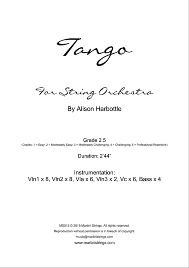 Tango, for String Orchestra