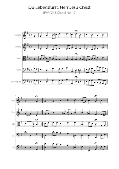 Thou Prince of Life, Lord Jesus Christ - Bach - String Quintet