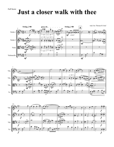 Just A Closer Walk With Thee - New Orleans Funeral - String Quartet