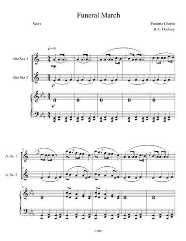 Funeral March (Alto Sax Duet with Piano Accompaniment)