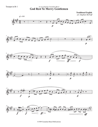 God Rest Ye Merry Gentlemen - Bb Trumpet 1