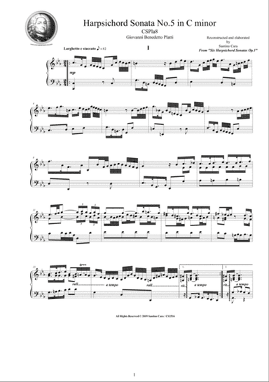 Platti - Harpsichord (or Piano) Sonata No.5 in C minor Op.1 CSPla8