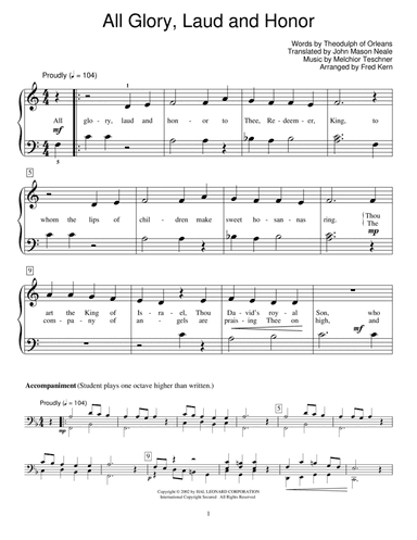 All Glory, Laud And Honor (arr. Fred Kern)