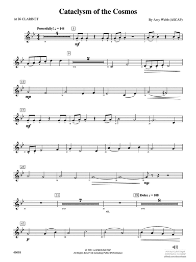 Cataclysm of the Cosmos: 1st B-flat Clarinet