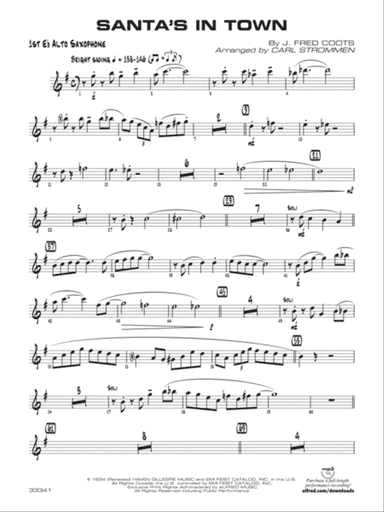 Santa's in Town: E-flat Alto Saxophone