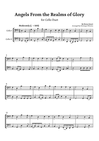 Angels from the Realms of Glory (Cello Duet) - Christmas Carol