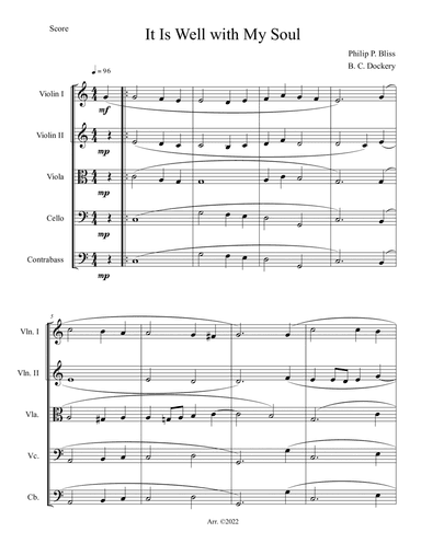 It Is Well with My Soul (String Orchestra or Quintet)
