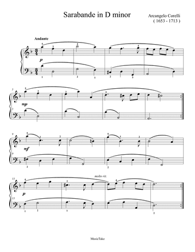 Corelli Sarabande 2 in D minor