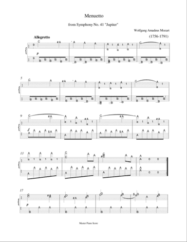 Mozart - Menuetto from Symphony No. 41 "Jupiter" (Easy piano)