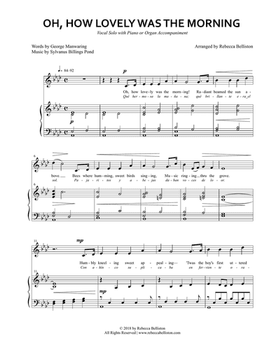 Oh, How Lovely Was the Morning (Vocal Solo - Medium)