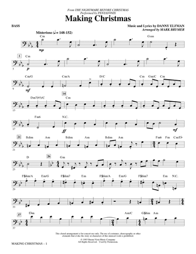 Making Christmas (from The Nightmare Before Christmas) (arr. Mark Brymer) - Bass