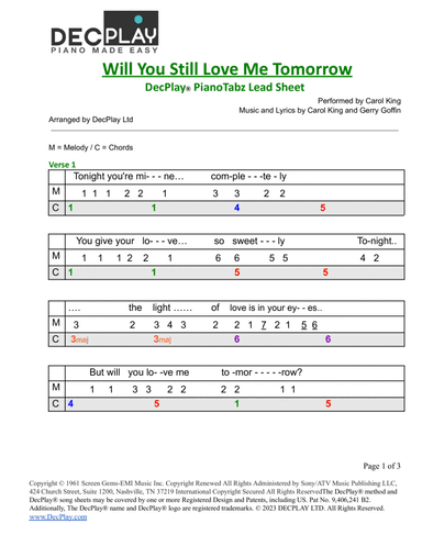 Will You Love Me Tomorrow (will You Still Love Me Tomorrow)