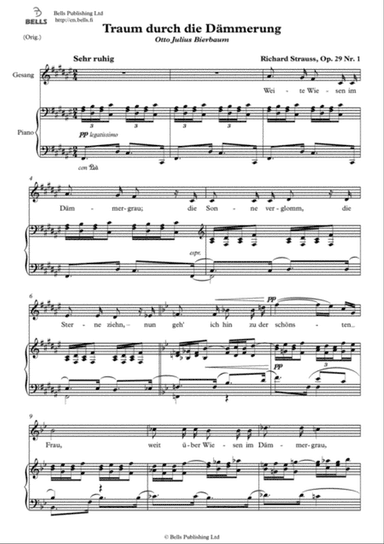 Traum durch die Dammerung, Op. 29 No. 1 (Original key. F-sharp Major)
