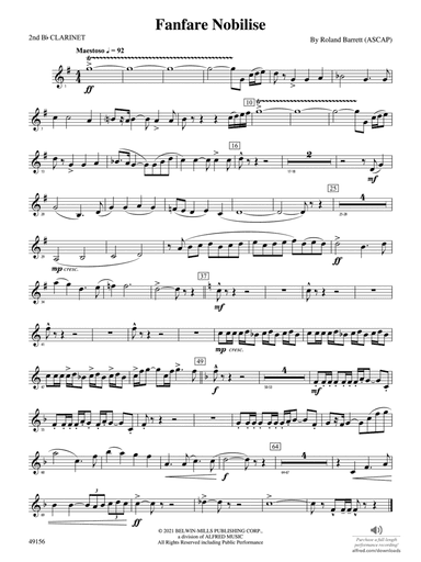 Fanfare Nobilise: 2nd B-flat Clarinet