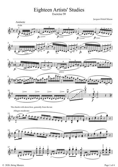 Mazas 75 Melodious & Progressive Studies Op 36, Book 3, No.59