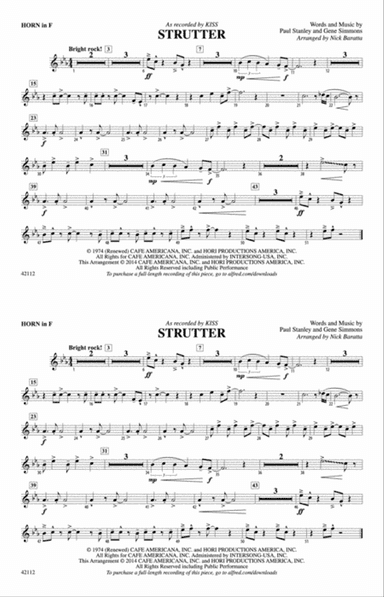 Strutter: 1st F Horn