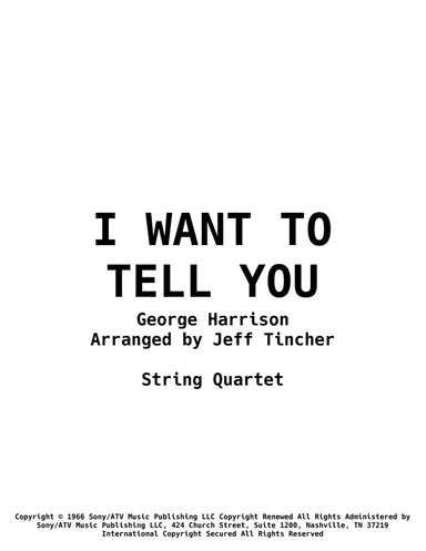 I Want To Tell You