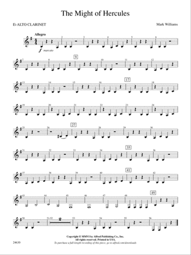 The Might of Hercules: E-flat Alto Clarinet
