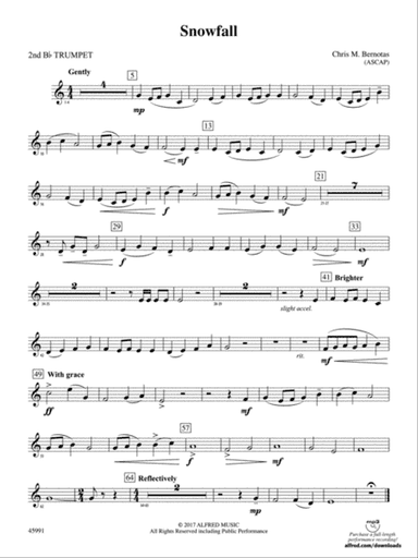 Snowfall: 2nd B-flat Trumpet