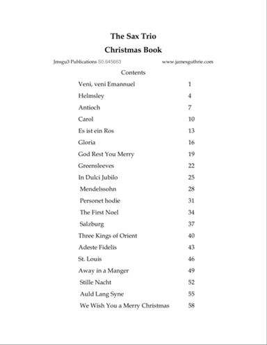The Sax Trio Christmas Book