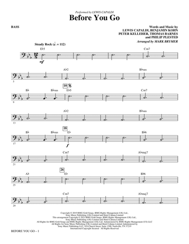 Before You Go (arr. Mark Brymer) - Bass