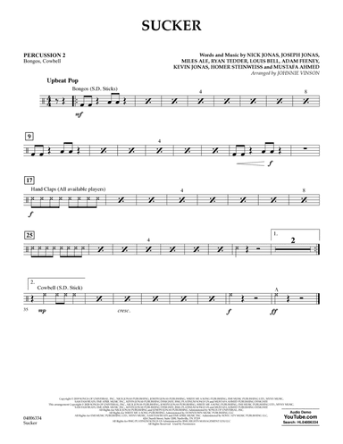 Sucker (arr. Johnnie Vinson) - Percussion 2