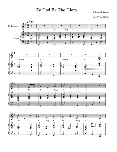 To God Be The Glory (Trumpet Solo and Piano)