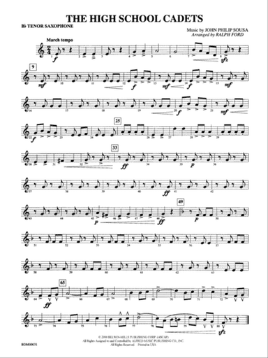 The High School Cadets: B-flat Tenor Saxophone