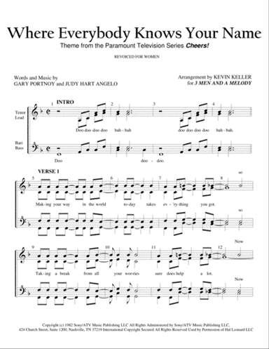 Where Everybody Knows Your Name Theme from the Paramount Television Series CHEERS