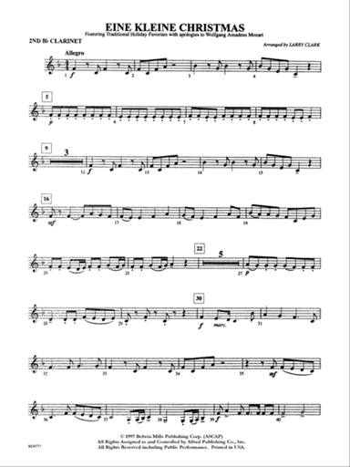 Eine Kleine Christmas (featuring Traditional Holiday Favorites (with apologies to Wolfgang Amadeus Mozart)): 2nd B-flat Clarinet