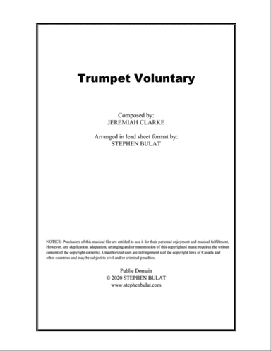 Trumpet Voluntary (Clarke) - Lead sheet (key of E)
