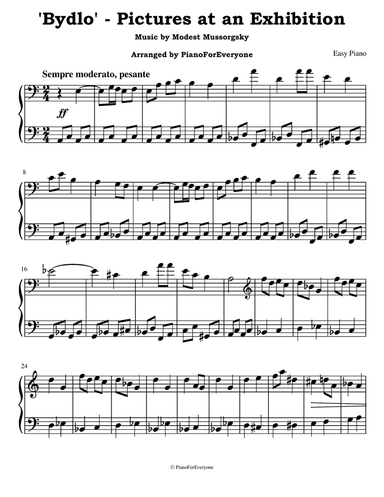 'Bydlo' from Pictures at an Exhibition - Mussorgsky (Easy Piano)