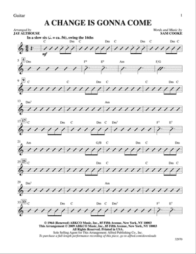 A Change Is Gonna Come: Guitar