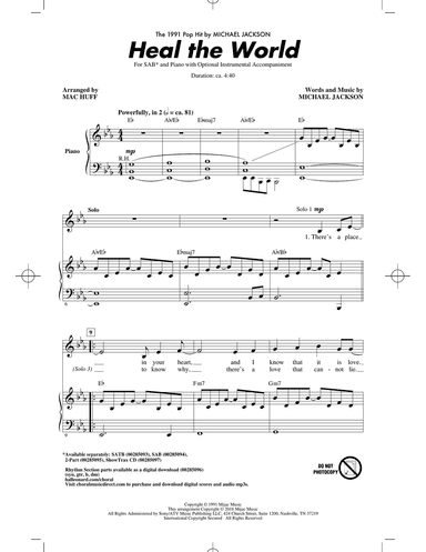 Heal The World (Arr. Mac Huff)