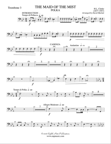 The Maid of the Mist (Solo Cornet and Concert Band): 3rd Trombone