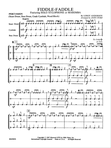 Fiddle-Faddle: 1st Percussion