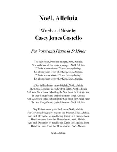 Noël, Alleluia (Voice and Piano)